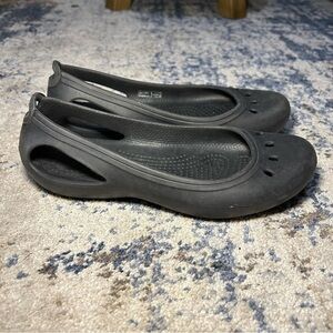 Crocs Kadee Black Slip-On Ballerina Flats Size 6